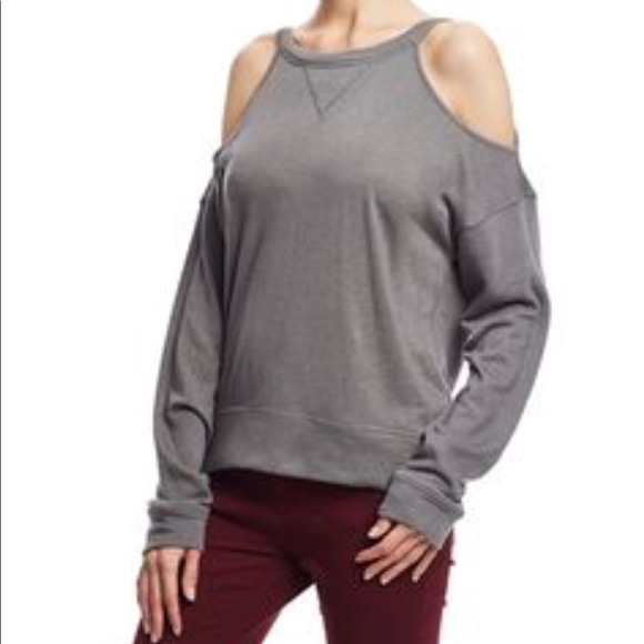 BCBGMaxAzria Tops - NWT GRAY BCBG MAXAZRIA EZENI COLD SHOULDER TOP
